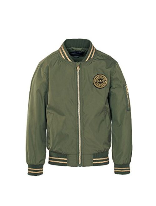 Girls' Lightweight Water-Resistant Varsity Bomber Jacket