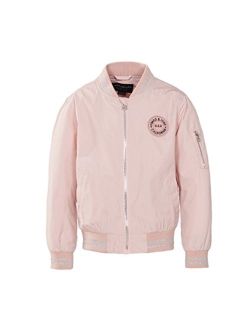 Girls' Lightweight Water-Resistant Varsity Bomber Jacket