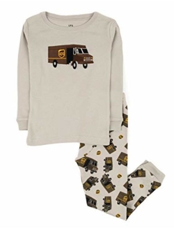 UPS Truck Kids & Toddler Pajamas Boys Girls 2 Piece Pjs Set 100% Cotton Sleepwear (2-14 Years)