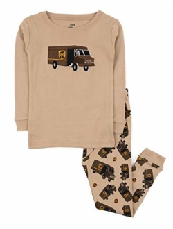 UPS Truck Kids & Toddler Pajamas Boys Girls 2 Piece Pjs Set 100% Cotton Sleepwear (2-14 Years)