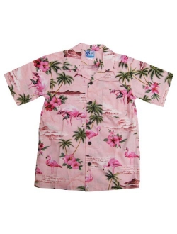 RJC Boys Pink Flamingo Hibiscus Shirt