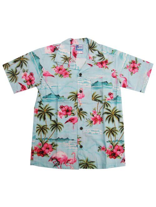 RJC Boys Pink Flamingo Hibiscus Shirt