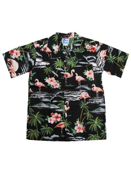 RJC Boys Pink Flamingo Hibiscus Shirt