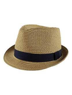 PEAK 2 PEAK Unisex Kids Straw Trilby Fedora Cap Felt Fedora Hat Short Brim Sunhat