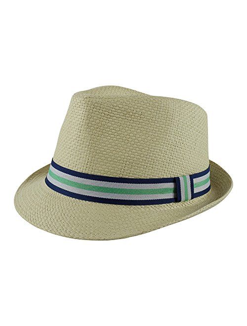 PEAK 2 PEAK Unisex Kids Straw Trilby Fedora Cap Felt Fedora Hat Short Brim Sunhat