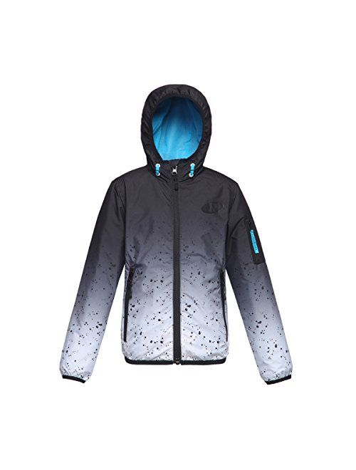 Rokka&Rolla Boys' Lightweight Water Resistant Zip-Up Hooded Windbreaker Jacket