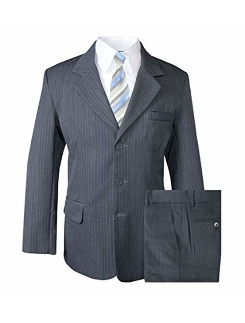 Spring Notion Big Boys' Pinstripe Suit Set Grey