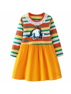 Frogwill Girls Long Sleeve Striped Jersey Casual Dresses Tunics 18M-8Y