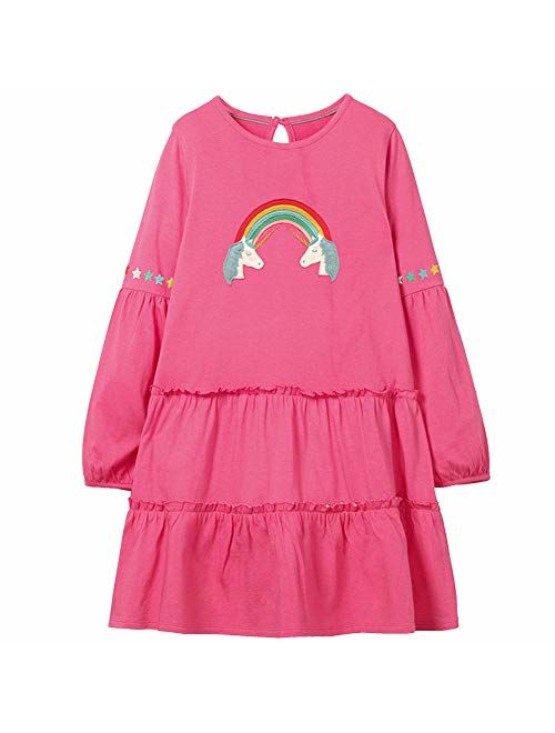 Frogwill Girls Long Sleeve Striped Jersey Casual Dresses Tunics 18M-8Y