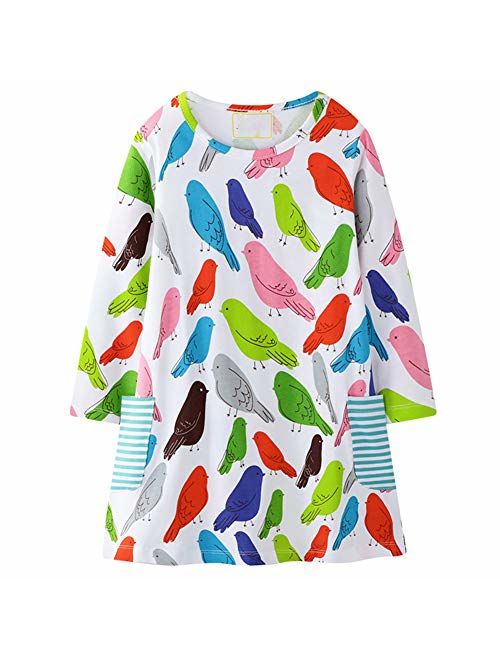 Frogwill Girls Long Sleeve Striped Jersey Casual Dresses Tunics 18M-8Y