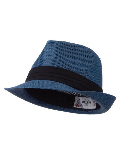 Kid's Paper Straw Black Band Fedora - Red OSFM