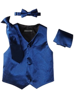 American Exchange Little Boys's' Satin 4 Piece Vest Set