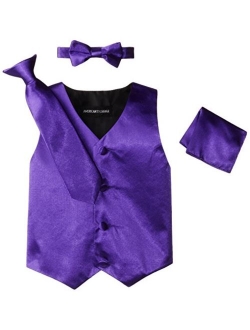 American Exchange Little Boys's' Satin 4 Piece Vest Set