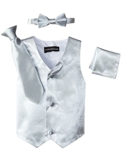 American Exchange Little Boys's' Satin 4 Piece Vest Set