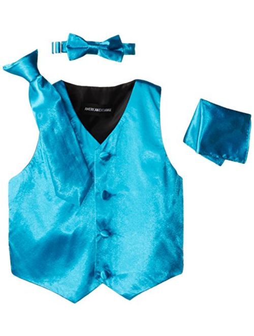 American Exchange Little Boys's' Satin 4 Piece Vest Set