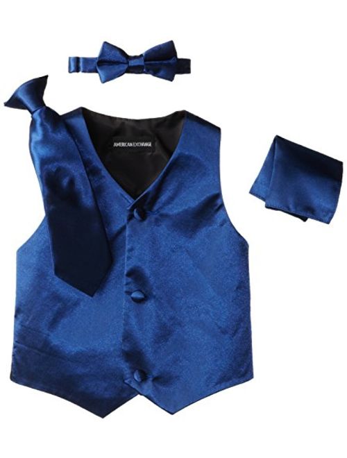 American Exchange Little Boys's' Satin 4 Piece Vest Set