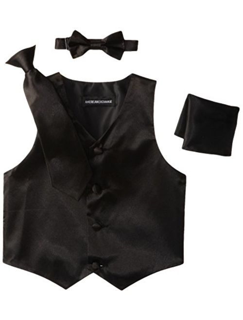 American Exchange Little Boys's' Satin 4 Piece Vest Set