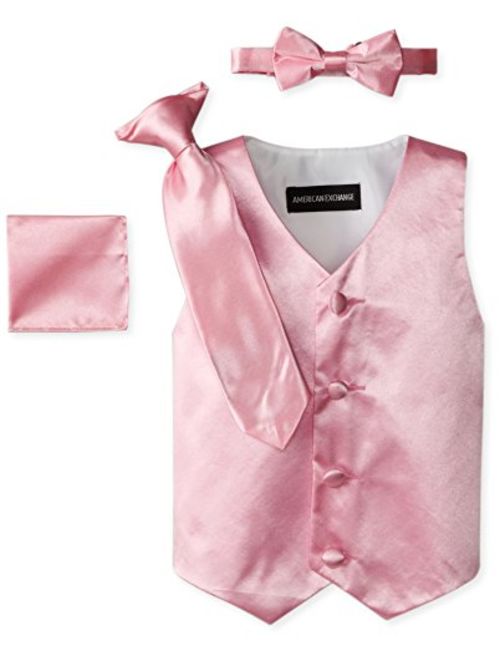 American Exchange Little Boys's' Satin 4 Piece Vest Set