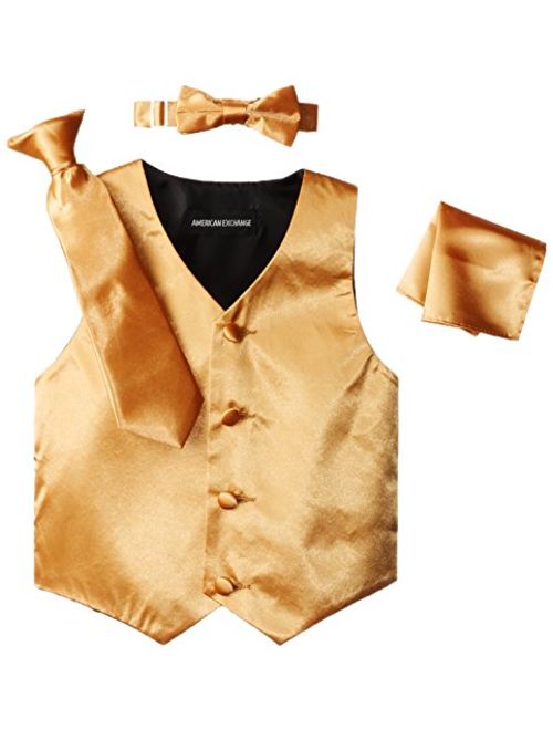 American Exchange Little Boys's' Satin 4 Piece Vest Set