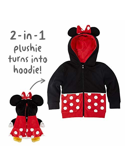 CUBCOATS Minnie Mouse - 2-in-1 Transforming Hoodie and Soft Plushie - Red and Black