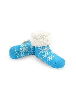 Pudus Cozy Kids & Toddler Slipper Socks with Non-Slip Grippers & Warm Fleece Lining