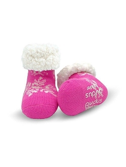 Pudus Cozy Kids & Toddler Slipper Socks with Non-Slip Grippers & Warm Fleece Lining