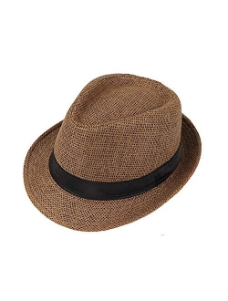 EachEver Kid Boys Fedora Hat Jazz Cap Cotton Photography Trilby Top Sun Hats