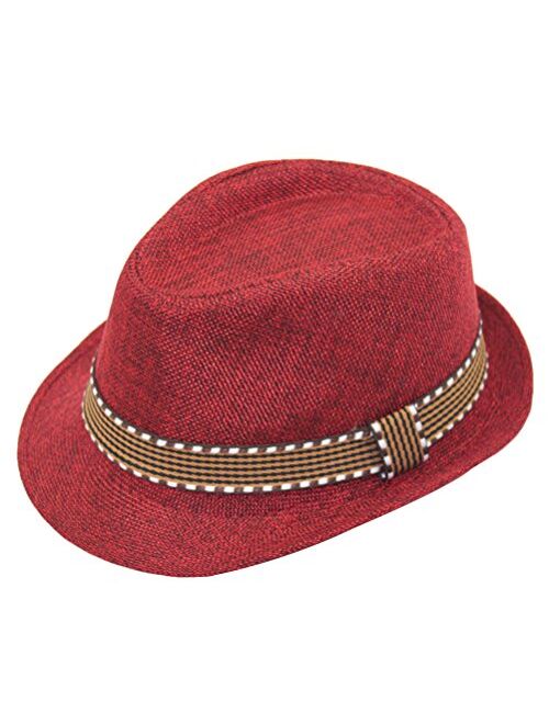 EachEver Kid Boys Fedora Hat Jazz Cap Cotton Photography Trilby Top Sun Hats