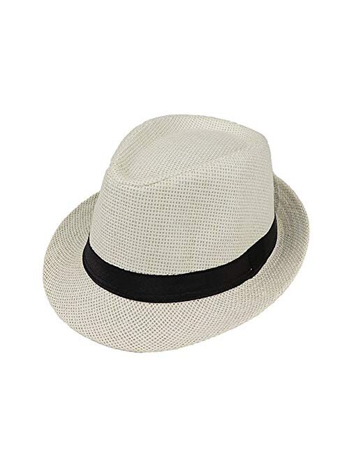 EachEver Kid Boys Fedora Hat Jazz Cap Cotton Photography Trilby Top Sun Hats