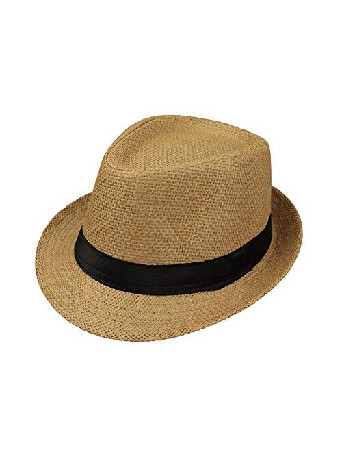 EachEver Kid Boys Fedora Hat Jazz Cap Cotton Photography Trilby Top Sun Hats