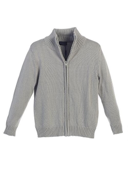 Boy's Knitted Full Zip 100% Cotton Cardigan Sweater