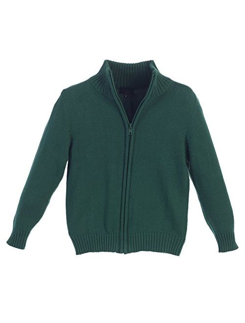 Gioberti Boy's Knitted Full Zip 100% Cotton Cardigan Sweater