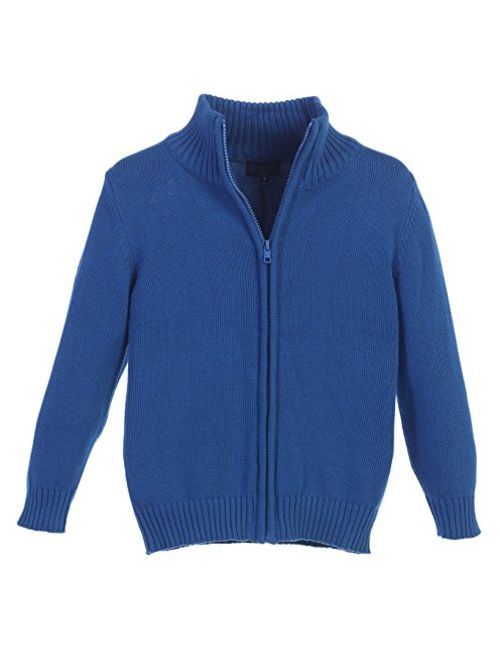 Gioberti Boy's Knitted Full Zip 100% Cotton Cardigan Sweater