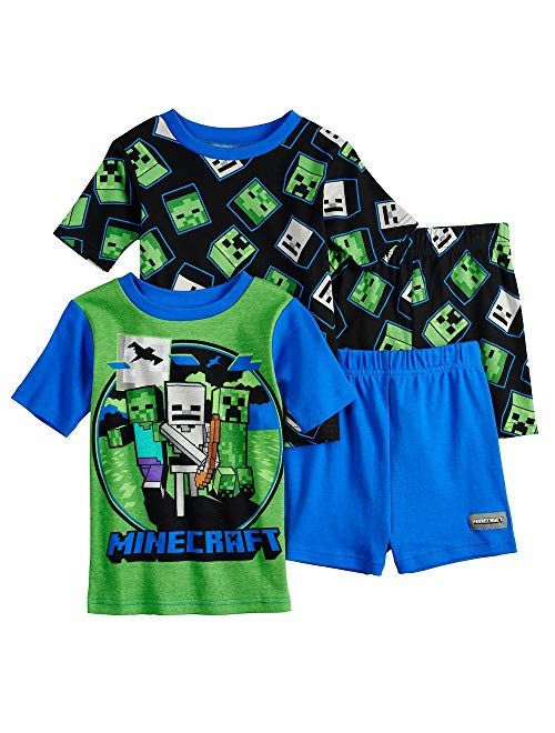 Minecraft Boys' 4-Piece Cotton Pajama Set