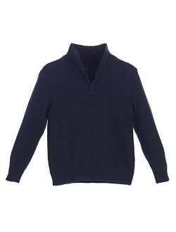 Boy's Knitted Half Zip 100% Cotton Sweater