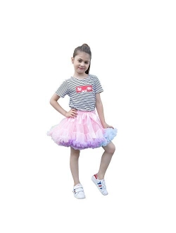 kephy Baby Pettiskirt Little Girl Pleated Tulle Skirt Extra Fluffy Princess Tutu Skirt Dance Dress (0-10T)