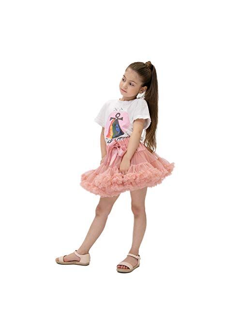 kephy Baby Pettiskirt Little Girl Pleated Tulle Skirt Extra Fluffy Princess Tutu Skirt Dance Dress (0-10T)