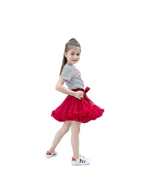 kephy Baby Pettiskirt Little Girl Pleated Tulle Skirt Extra Fluffy Princess Tutu Skirt Dance Dress (0-10T)