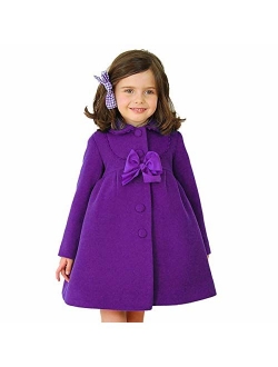 2-7T Toddler Girls Trench Coat Windbreaker Winter Warm Jacket Overcoat Cloak