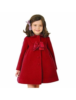 2-7T Toddler Girls Trench Coat Windbreaker Winter Warm Jacket Overcoat Cloak