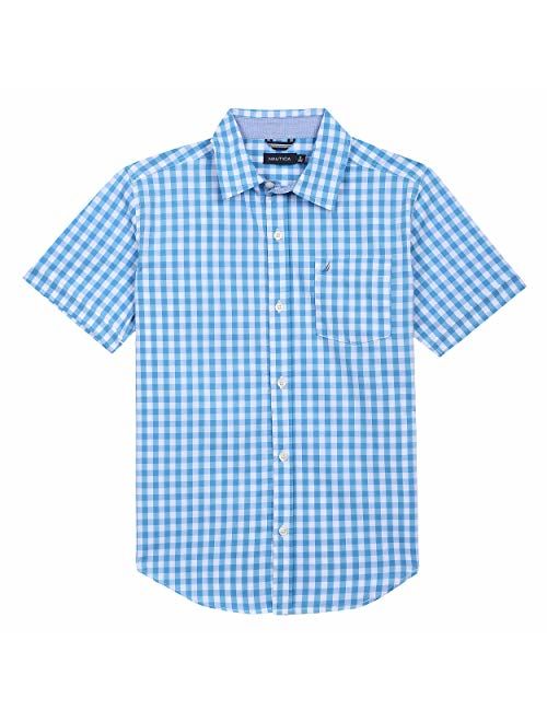 Nautica Boys' Short Sleeve Gingham Woven Shirt