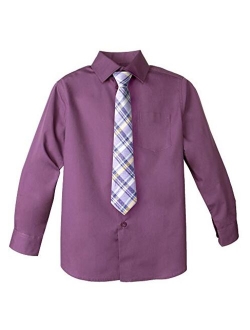 Big Boys' Cotton Blend Dress Shirt and Tie Set