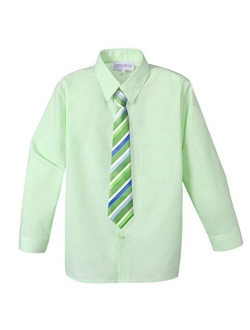 Big Boys' Cotton Blend Dress Shirt and Tie Set