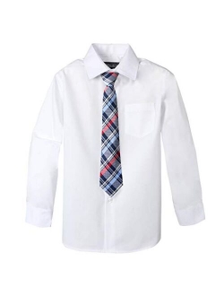 Big Boys' Cotton Blend Dress Shirt and Tie Set