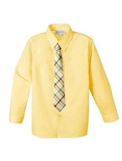 Big Boys' Cotton Blend Dress Shirt and Tie Set