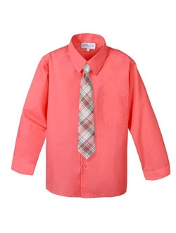 Big Boys' Cotton Blend Dress Shirt and Tie Set