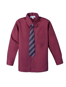 Big Boys' Cotton Blend Dress Shirt and Tie Set