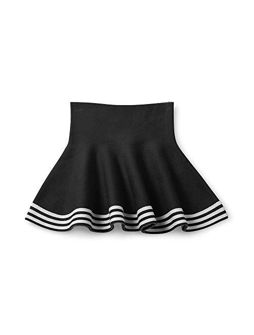 Mesinsefra Little Big Girls' High Waist Knitted Flared Pleated Skirt Casual