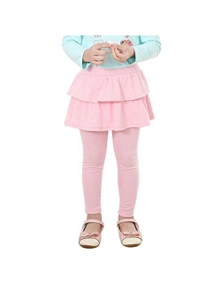 Weixinbuy Girls Double Layer Skirts Pants Cashmere Culottes