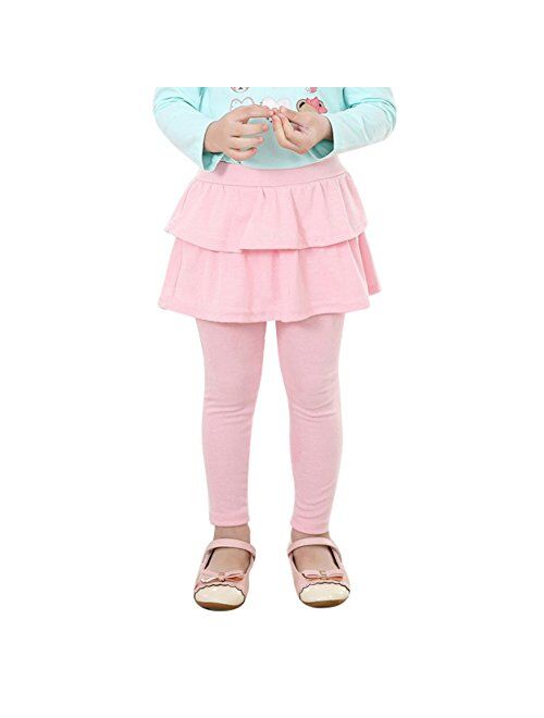 Weixinbuy Girls Double Layer Skirts Pants Cashmere Culottes